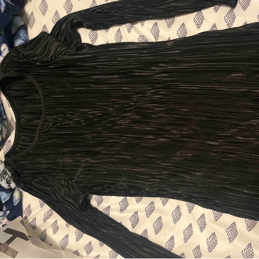 NWT Black Plisse Maxi Dress